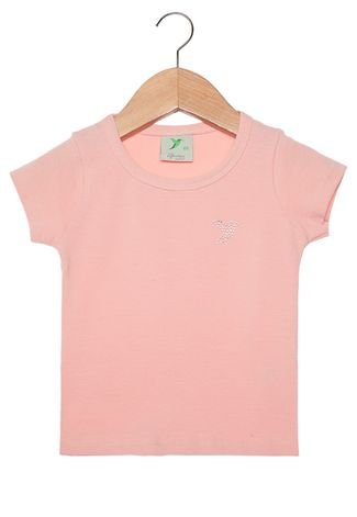 Camiseta Elian Pássaro Infantil Rosa