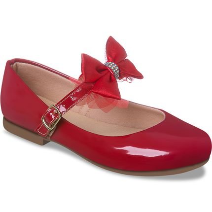 Sapatilha Infantil Feminina Social Vermelha Sapato Festa Juvenil - Marca Pepite Moda Infantil