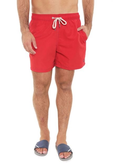 Bermuda Água Shorts Co Quadrada Lisa Vermelha - Marca Shorts Co
