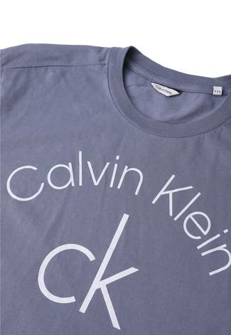 Camiseta Calvin Klein Lettering Azul