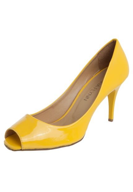 Peep Toe Anna Flynn Basic Amarelo - Marca Anna Flynn