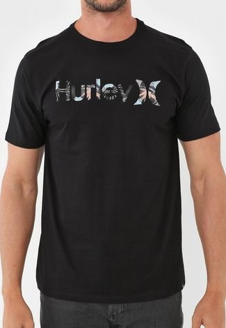 Camiseta Hurley Silk Military Preta
