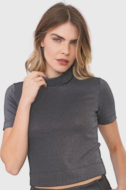 Blusa Cropped Carmim Glow Prata - Marca Carmim