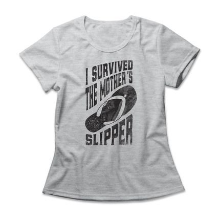 Camiseta Feminina Mother's Slipper - Mescla Cinza - Marca Studio Geek 