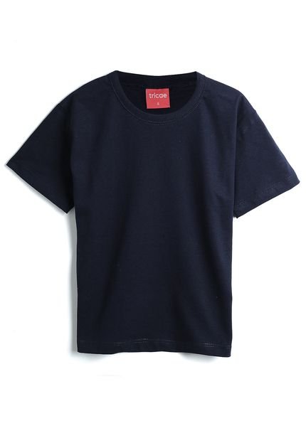 Camiseta Tricae Menino Lisa Azul-Marinho - Marca Fakini