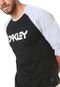 Camiseta Oakley Raglan Preta/Cinza - Marca Oakley