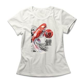 Camiseta Feminina Carpa Koi - Off White