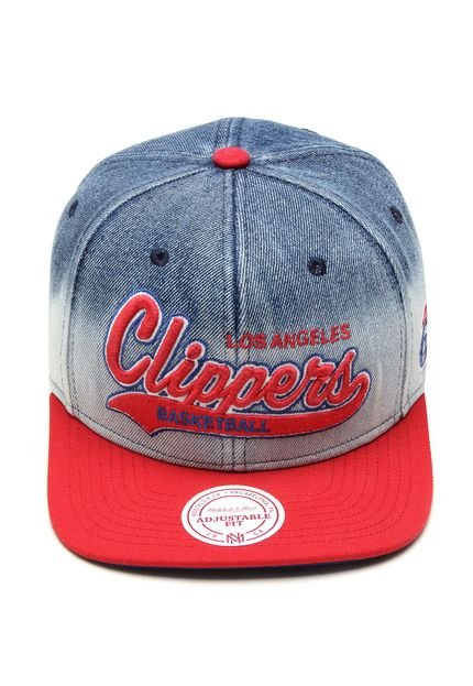 Boné Mitchell & Ness Snapback Dipdye Los Angeles Clippers Azul/Vermelho - Marca Mitchell & Ness