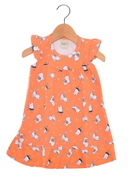 Vestido Kika Menina Laranja - Marca Kika