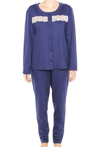 Pijama Bela Notte Glamour Azul-marinho
