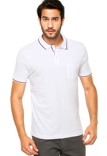 Camisa Polo Forum Muscle Friso Duplo Branca - Marca Forum