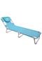 Cadeira Espreguiçadeira Mormaii Aluminio Textilene Azul Belfix - Marca Belfix