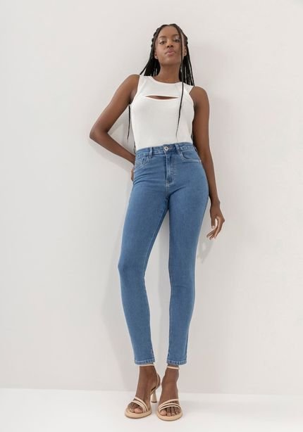 Calça Jeans Skinny Super Alta Cropped - Marca Lez a Lez