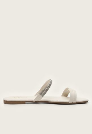 Sandália DAFITI SHOES Tiras Off-White - Compre Agora