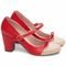 Sapato Boneca Salto Grosso 7 cm Torricella Mary Jane Vermelho com Glitter - Marca Torricella