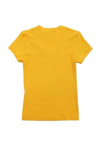 Camiseta Colcci Fun Menina Escrita Amarela