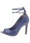 Peep Toe Ramarim Lace Up Azul Marinho - Marca Ramarim