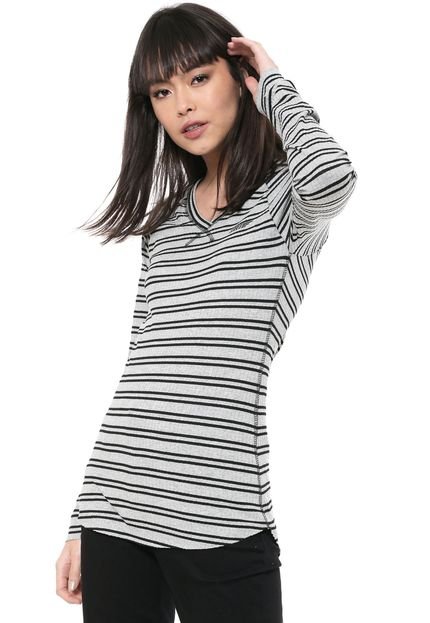 Blusa Ellus Listrada Cinza - Marca Ellus