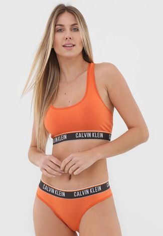 Top Calvin Klein Underwear Nadador Logo Laranja - Compre Agora
