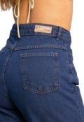 Calça Jeans Pantalona Wide Leg Elegante Lavagem Média Feminina Confortável Tecido Premium - Marca Pletora