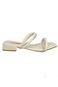 Sandalia Salto Baixo Delicada Leve Confortavel Modelo Transpaçada Baulada Off  Branco - Marca RYHEN CALCADOS