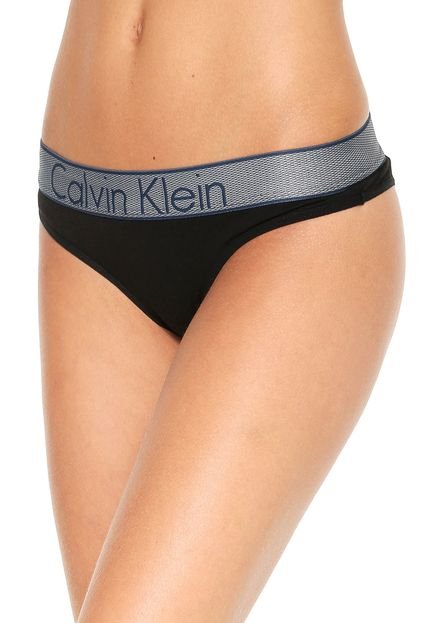 Calcinha Calvin Klein Underwear Tanga Logo Preta - Marca Calvin Klein Underwear