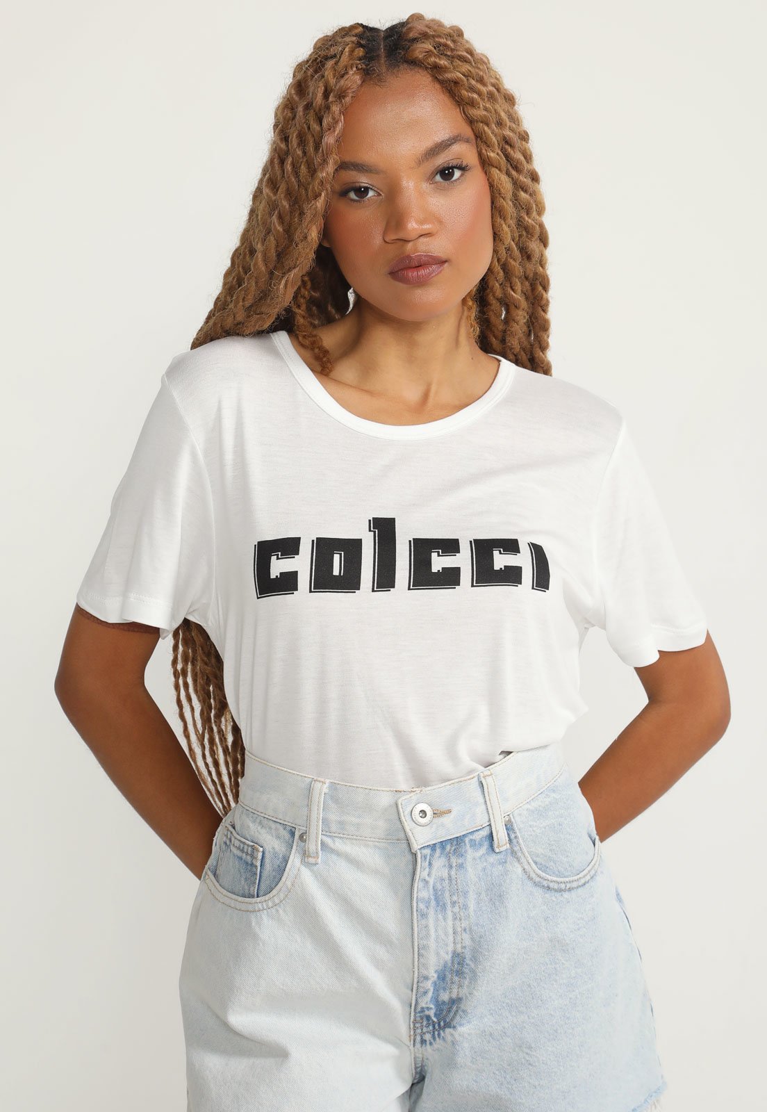 Camiseta Colcci Logo Off-White - Marca Colcci