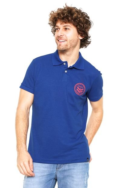 Camisa Polo Fatal Surf Piquet Estampada Azul - Marca Fatal Surf