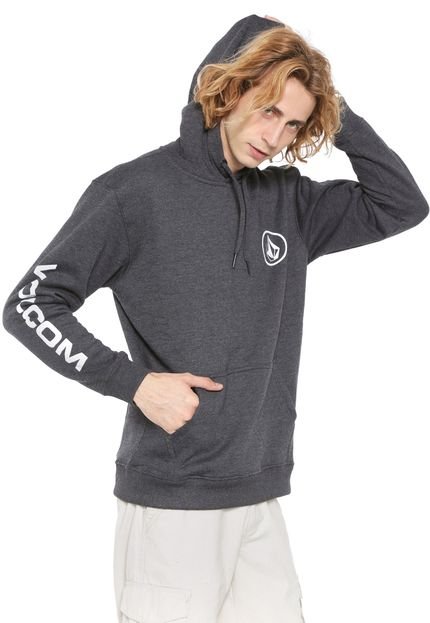 Moletom Flanelado Fechado Volcom Stone Cinza - Marca Volcom