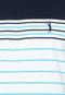 Camiseta Aleatory Reta Branca/Azul-Marinho - Marca Aleatory
