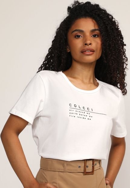 Camiseta Colcci Logo Off-White - Marca Colcci