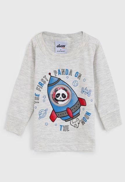 Camiseta Elian Infantil Panda Cinza - Marca Elian