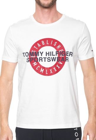 Camiseta Tommy Hilfiger estampada branca - Quadra 10