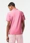 Camisa Polo masculina Slim Fit em petit piquet Rosa - Marca Lacoste