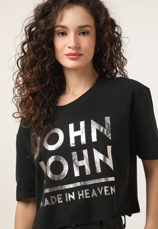 Camiseta John John Cropped Two Dogs E5354