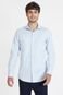 Camisa Aramis Sslim Social Maquinetada Azul Claro - 39 - Marca Aramis