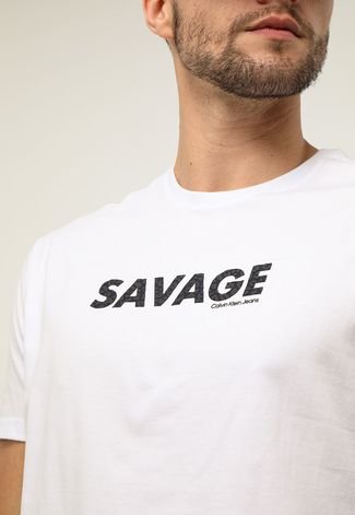 Camiseta Masculina Savage - Calvin Klein Jeans - Branco - Shop2gether