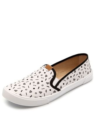 Slip On Moleca Estampa Branco