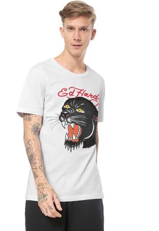Camiseta Ed Hardy Masculina Tiger Head Washed Branca - Compre