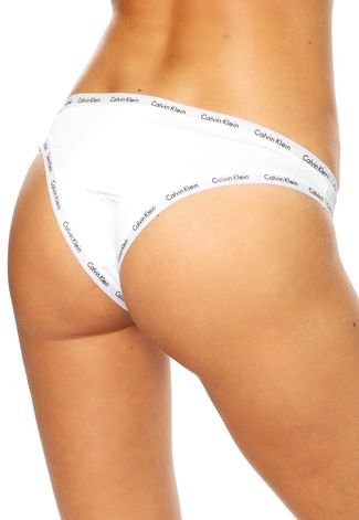 Calcinha Calvin Klein Underwear Tanga Viés Branca