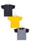 Kit Camisetas Tricae por Chata de Galocha Manga Curta Estampado Azul/Amarelo. - Marca Tricae por Chata de Galocha