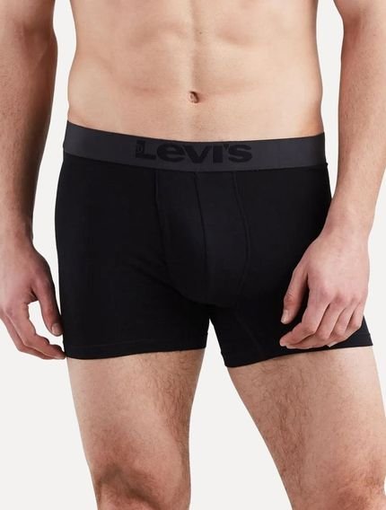 Cueca Levis Boxer Brief Gray Preta Pack 2UN Incolor - Marca Levis