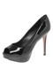 Peep Toe My Shoes Meia-Pata Salto Alto Fino Preta - Marca My Shoes