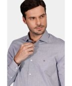 Camisa Aramis Slim Tricoline Maquinetada Azul - 38 - Marca Aramis