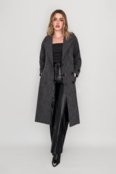 Maxi Coat Montreal Transpassado Tweed Conigli Cinza - Marca CONIGLI DESIGN