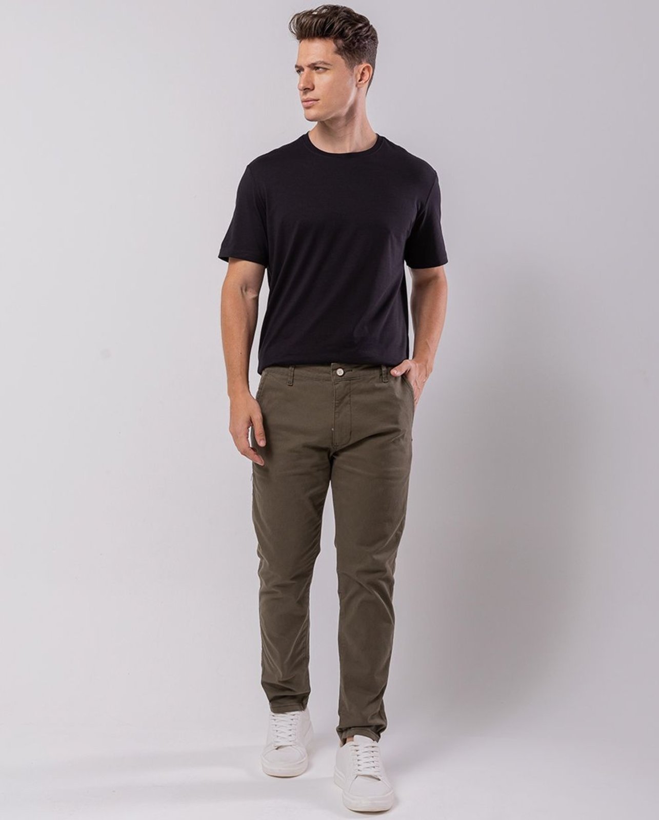 Calça Masculina Chino Cano Curto 11001 Verde Oliva Consciência - Marca Consciência