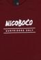 Camiseta Nicoboco Menino Escrita Vinho - Marca Nicoboco