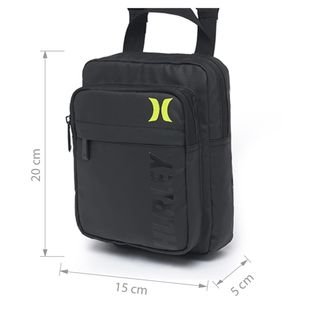 Bolsa Transversal Hurley Shoulder Bag Impermeável Tira Colo Preto