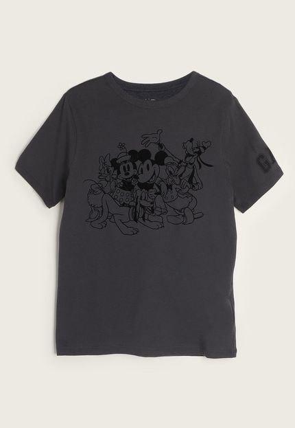 Camiseta Infantil GAP Mickey Mouse Friends Grafite - Marca GAP