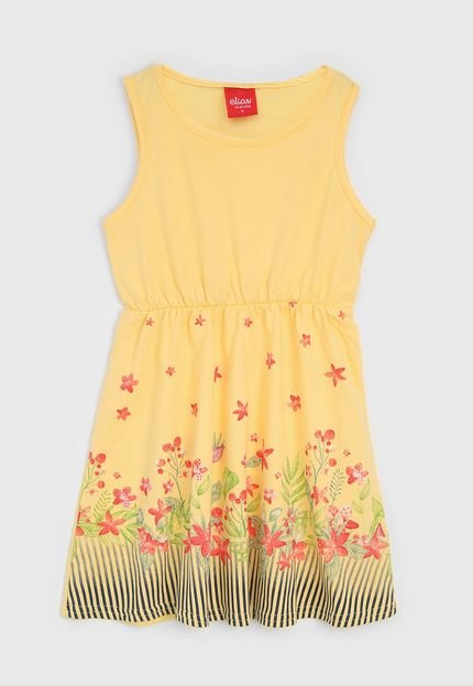 Vestido Elian Infantil Floral Amarelo - Marca Elian